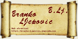 Branko LJepović vizit kartica